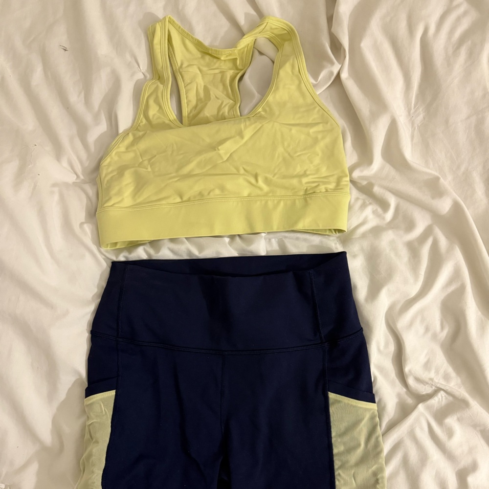 Yellow and Black Activewear Set